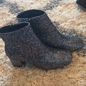 Brand new never worn glitter ankle boots!